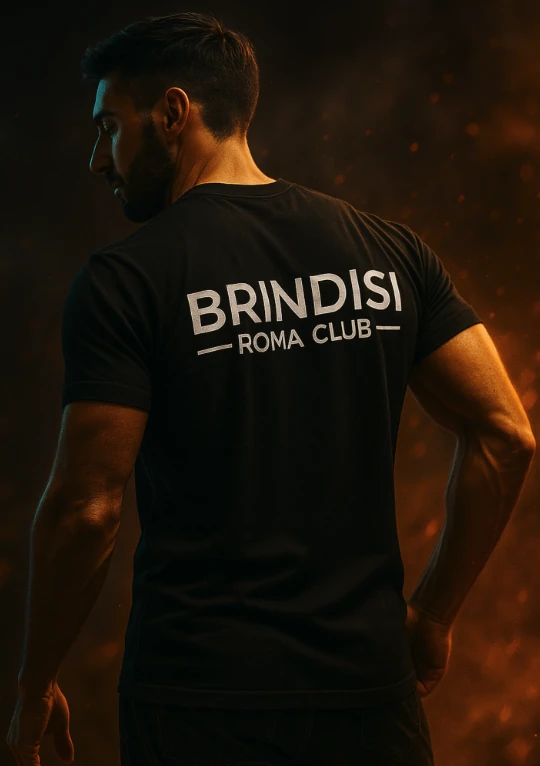 Maglia ufficiale nera, retro Brindisi Roma Club